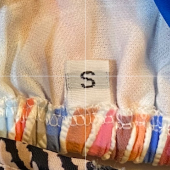 2/$20* Small Seersucker Striped Sliding Triangle String Bikini Top Un/Lined - Picture 3 of 3